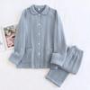 Set pigiama primaverile per coppia: Spesso Plaid in Puro Cotone, Manica Lunga da Donna e da Uomo, Vestibilità Ampia