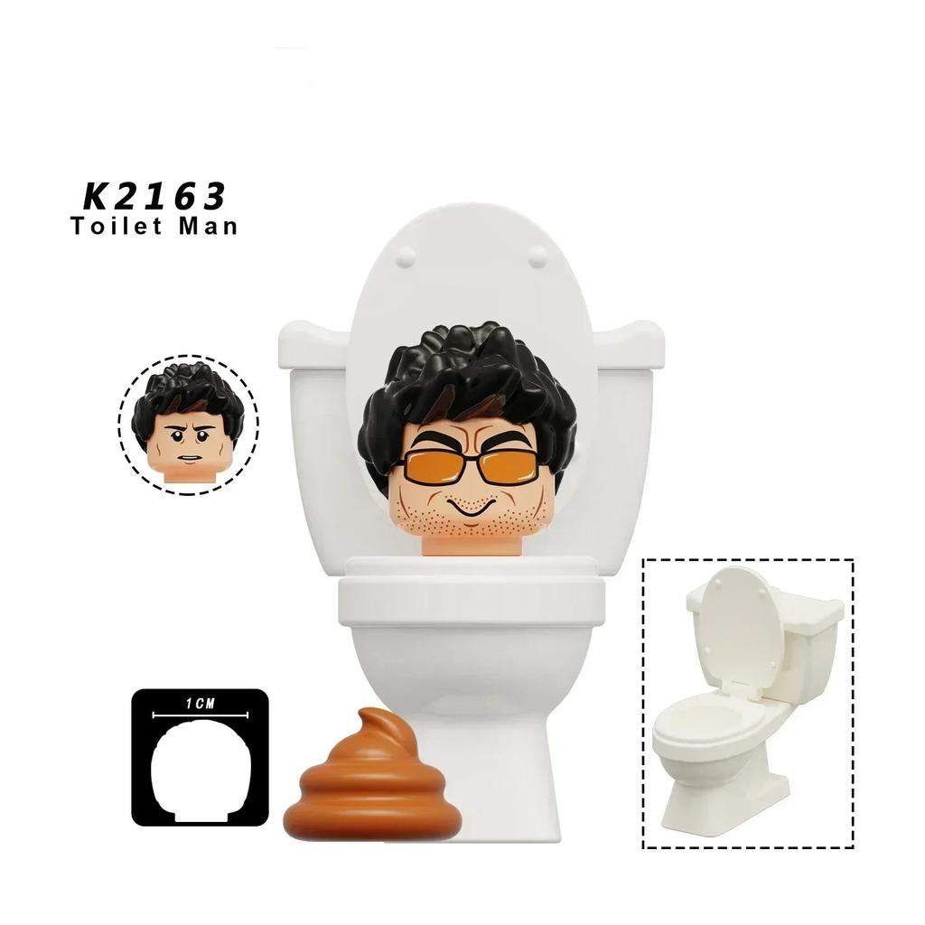 Skibidi Toilet Man Anime Cartoon Bricks Dolls Cameraman Speakerman TV Man Mini Action Bricks Toy Figures Building Blocks
