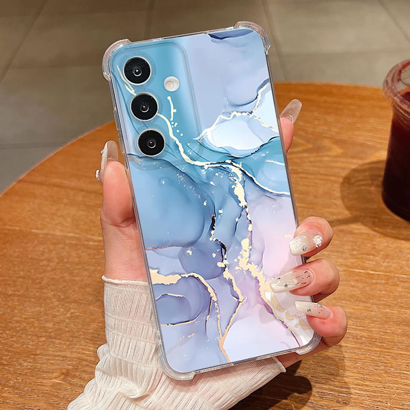Sandstone Marble Pattern Phone Case For Samsung Galaxy S26 S25 S24 S23 Ultra S22 Plus S21 S24 S25 FE Clear Shockproof Soft Cover