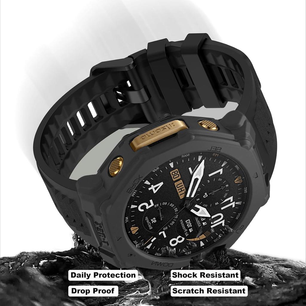 Custodia per Amazfit T-Rex 3Pro 48mm [Senza Proteggi Schermo], Custodia Protettiva Ultra Sottile Morbida in TPU con Bordi Antiurto.