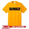 DEWALT ZLATÉ TRIČKO Pracovní tričko Tričko do garáže Díly pro auto Stavební nářadí Vrtačka Unisex tričko