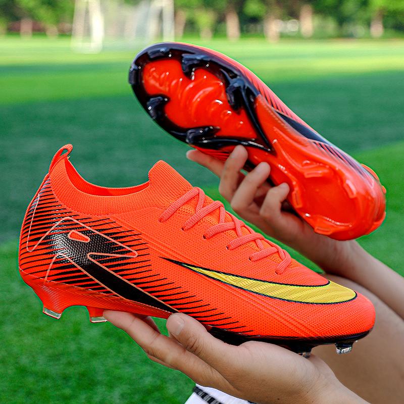 

New Soccer Shoes for Men FG Non-Slip Training Shoes Long Spikes Ultralight Soccer Football Boots for Cleats Outdoor Sport Drop Shipping 35
