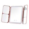 Faltbarer LED Schminkspiegel Tragbarer Wiederaufladbarer Kosmetikspiegel LED Faltbarer Schminkspiegel mit Licht für Zuhause Reise