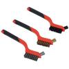 Wire Brush Set, Brass Nylon Stainless Steel with Angled Handle Grip for Kitchen Range Hood Gas Stove