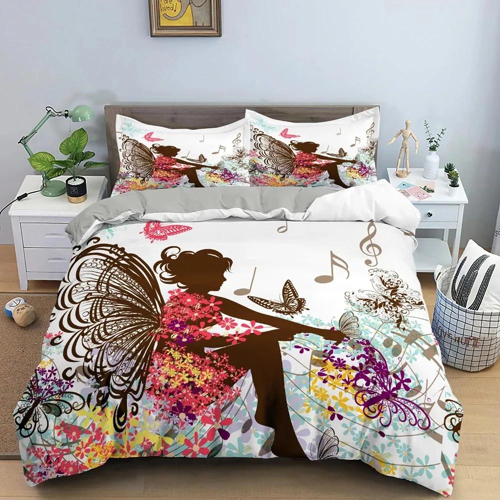 

Romantic Style Duvet Cover Set Fairy Girl Bedding Set,Girls Women Couple Flying Butterflies Decor Fantasy Pink Comforter Cover 70x133cm