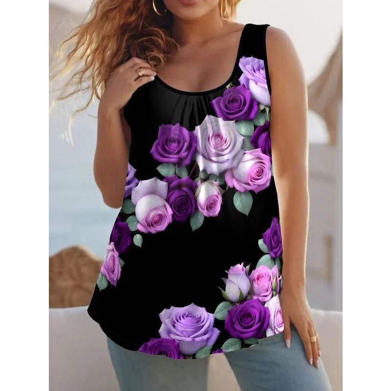 Summer Women's Sleeveless Vest Creative Personalized Animal Pattern Printing Comfortable Soft Oversized Fashionable Versatile Vest