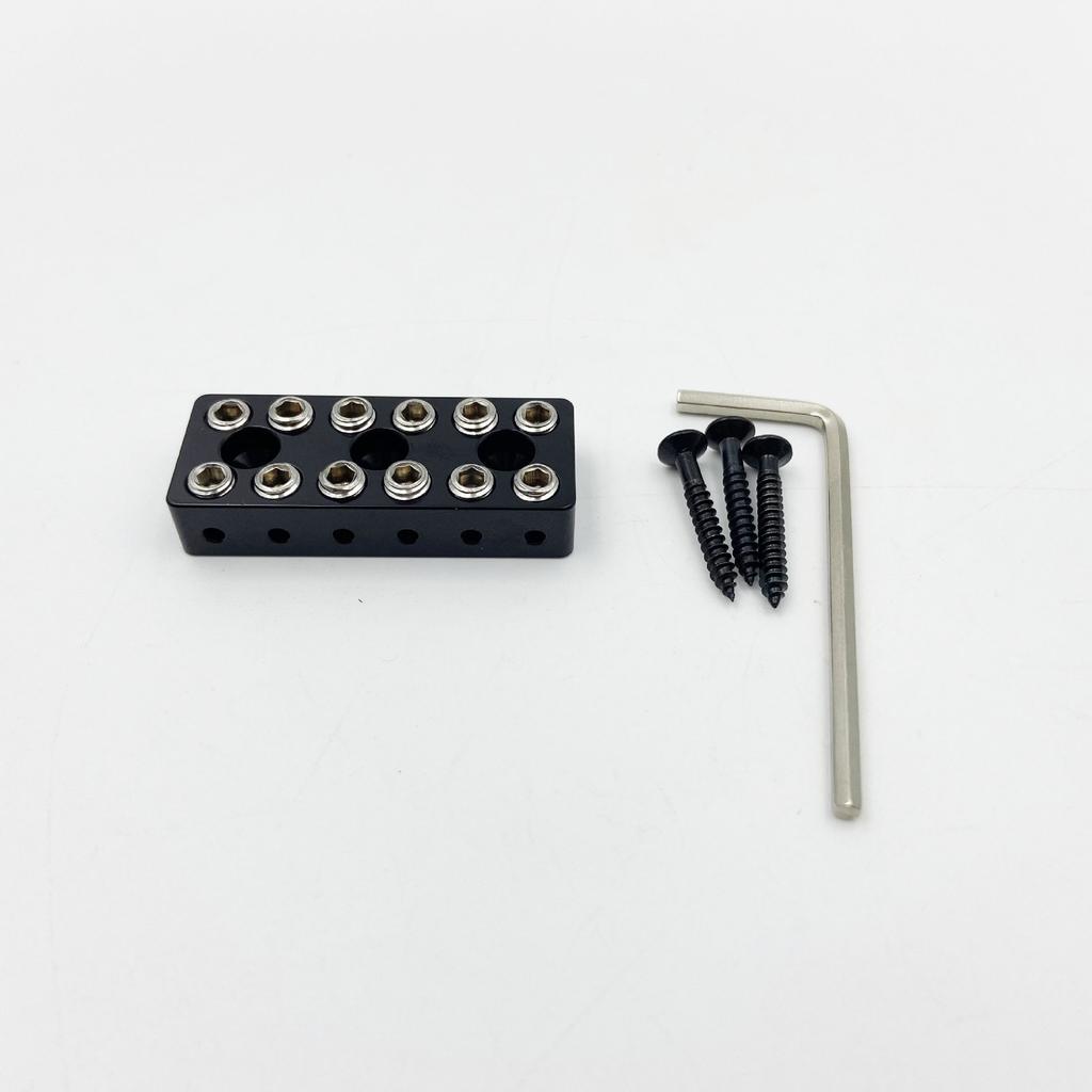 Brass 6-String Headless Electric Guitar String Locks Electric Guitar Fixed Nut Electric Guitar Saddle Bridge String Plate