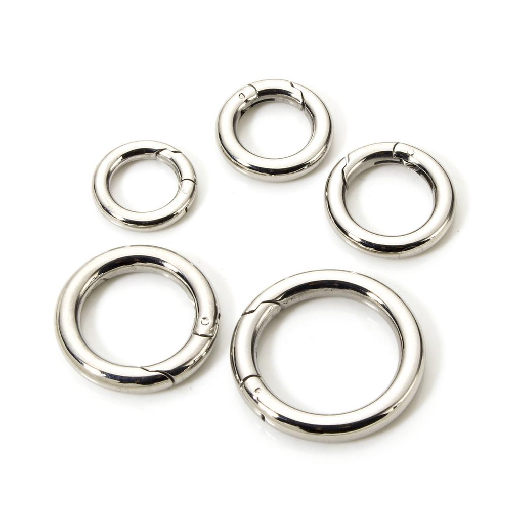 1 Piece 304 Stainless Steel Bolt Spring Ring Clasps Round Silver Color Polished Jump Rings DIY Necklace Bracelet Jewelry Making