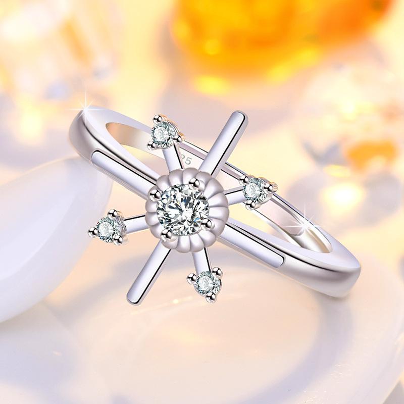 Nowy spersonalizowany pierścionek krzyżykowy prezent świąteczny niszowy lekki luksusowy design regulowany pierścionek dodatek