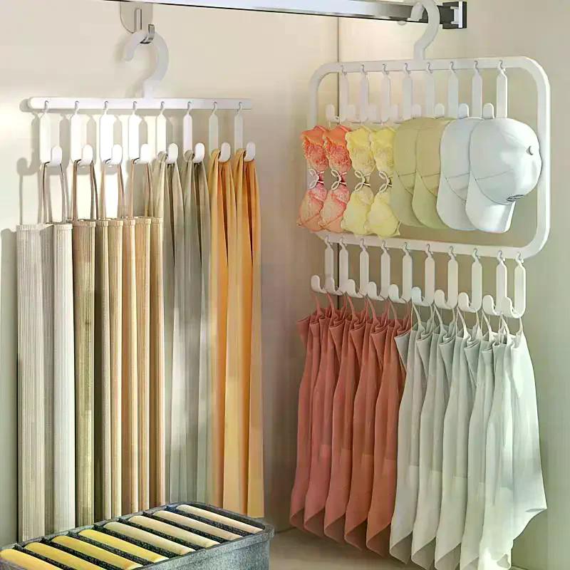 1Pcs Wardrobe Vest, Underwear, Camisole Storage Hanger, Hat Hanger, Multifunctional Hook And Clip Clothes Drying Rack