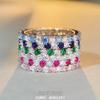 2022 High Carbon Diamond S925 Sterling Silver Zircon Ring for Women - Stylish Inter-Diamond Design
