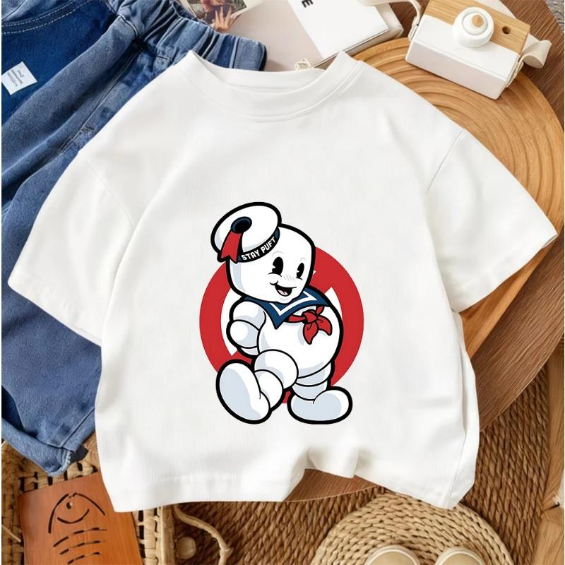 2026 Summer Boys and Girls T-Shirt Ghostbusters Cartoon Casual Street Fashion 100