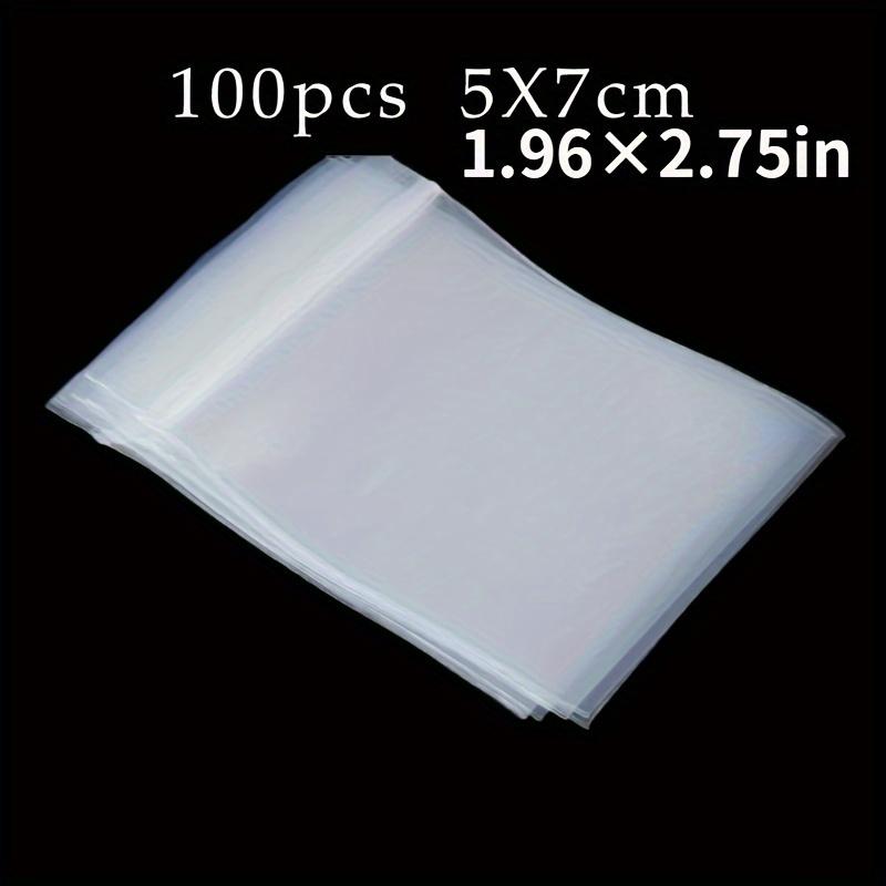 100pcs, Thick Clear Zip Lock Ziplock Storage Bags Heavy-Duty Transparent Plastic Small Jewelry Packing Reclosable Poly Bag, Food