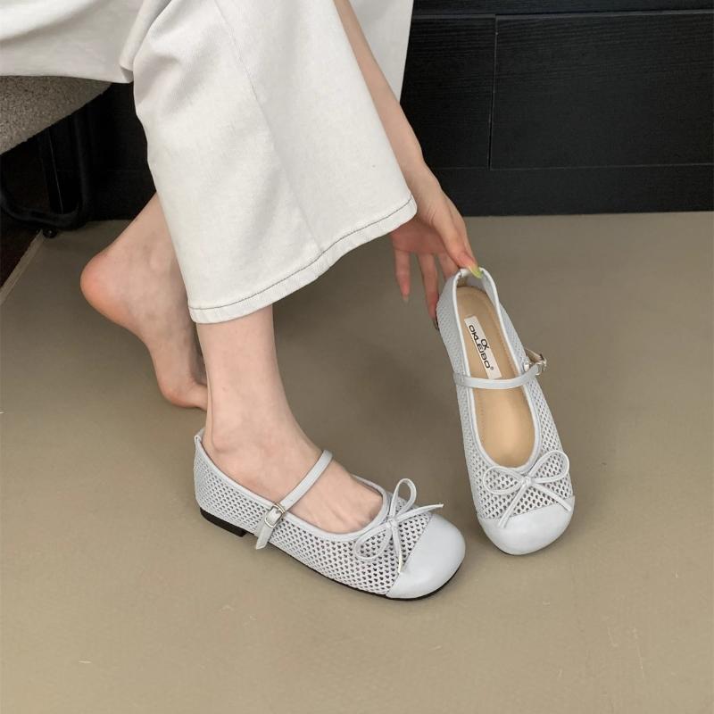 2025 NEW Women's Breathable Mesh Style Flat Bottom Shoes Summer Square Head Woven Lightweight and comfortable Single Shoes