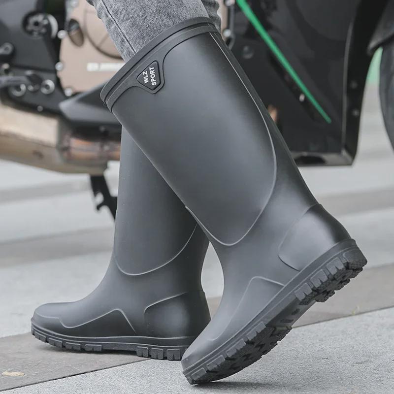 Cizme de ploaie antiderapante, impermeabile, la modă, pentru bărbați, în stil coreean, pentru pescuit, pescuit pe mare și spălare auto.