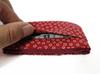 [Inden-ya] Inden Wallet with Zipper Coin Purse, 1002F Coin Purse 02, Red Deerskin with White Lacquer and Small Cherry Blossom Pattern, 6.3cm x 10.5cm