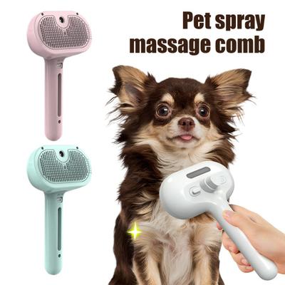 Spazzola a Vapore per Gatti per la Muta Ricaricabile Pettine Spray per la Rimozione dei Peli con Serbatoio d'Acqua e Pulsante di Rilascio Spazzola a Vapore per la Toelettatura di Animali Domestici per Gatti Cani