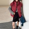 New women's clothing solid color zipper pocket cotton clothes vest fashion stand-up collar temperament commuter jacket