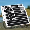 Samcos Reflective Set of Waterproof Black Reflective Tape for Nighttime Multiple for Electric Car Body Scratch Black Stickers, 2, Security, Shapes,