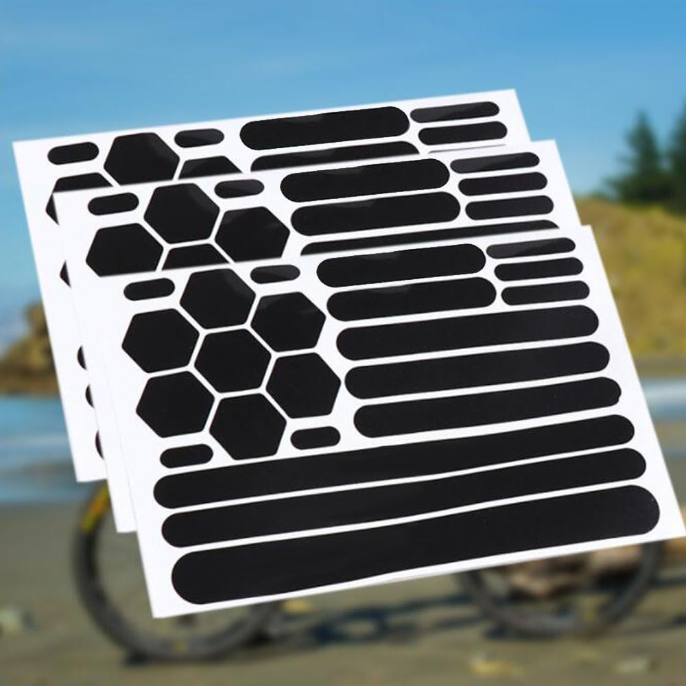 Samcos Reflective Set of Waterproof Black Reflective Tape for Nighttime Multiple for Electric Car Body Scratch Black Stickers, 2, Security, Shapes,