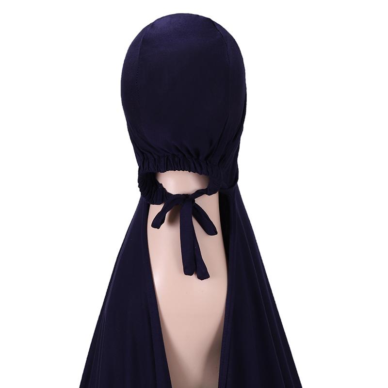 Muslim Modal Adjustable Scarf Rope Cap Jersey Lnstant Hijab Soft Turban Plain Shawl Solid Headband Wraps Foulard Femme