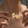 Atoztide Personalized Custom Name Necklace for Women Stainless Steel  Bachelor's Hat Pendant Cuban Chain Graduation Jewelry Gift