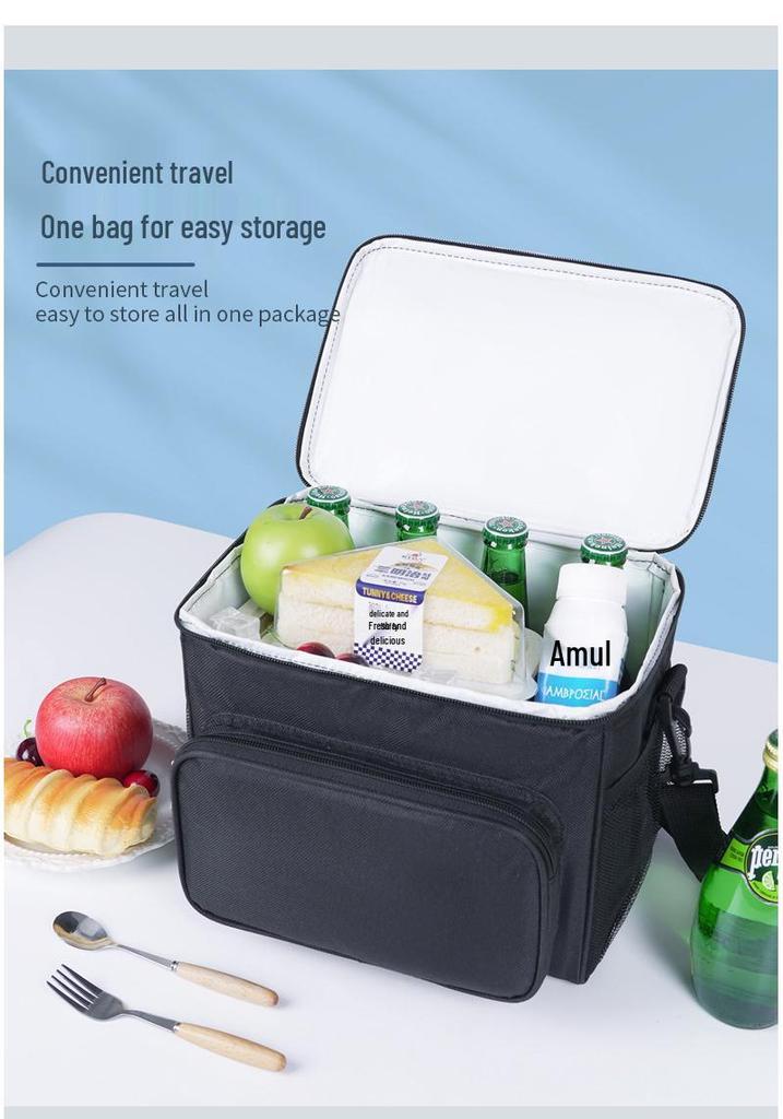 Portable Insulated Lunch Bag: Oxford Cloth, Handheld or Crossbody, Perfect for Picnics
