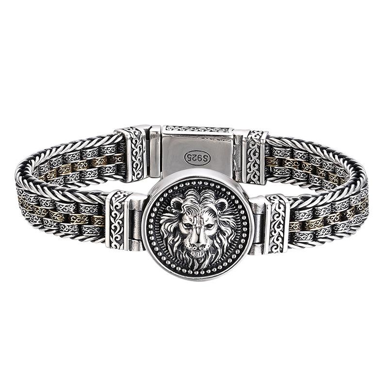 Xiangxu Bracelet, Mighty Weaving Lion Head Bracelet, Mighty Trendy Thai Retro Vintage Vintage