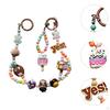 Keychain Keyring Phone Lanyard Lovely Cute Beaded Charms for Gift Kids Blue