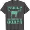Easily Distracted By Goats Graphic TShirt Mens Casual Short Sleeve Crew Neck Tee