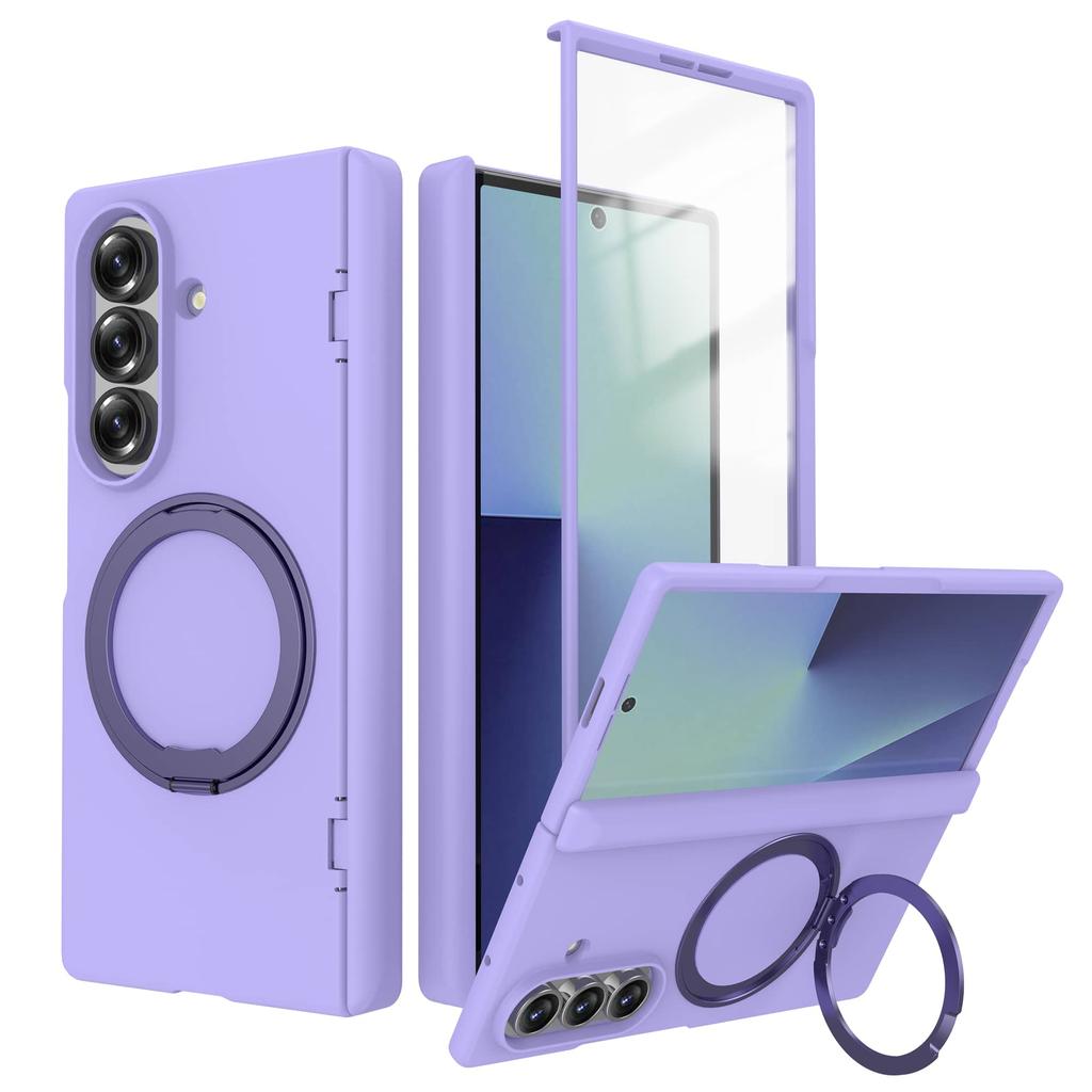 Pour Samsung Galaxy Z Fold 7 Étui Magnétique, Protection Intégrale 360° avec Support Intégré, Protecteur d'Écran Intégré, Protection de la Charnière