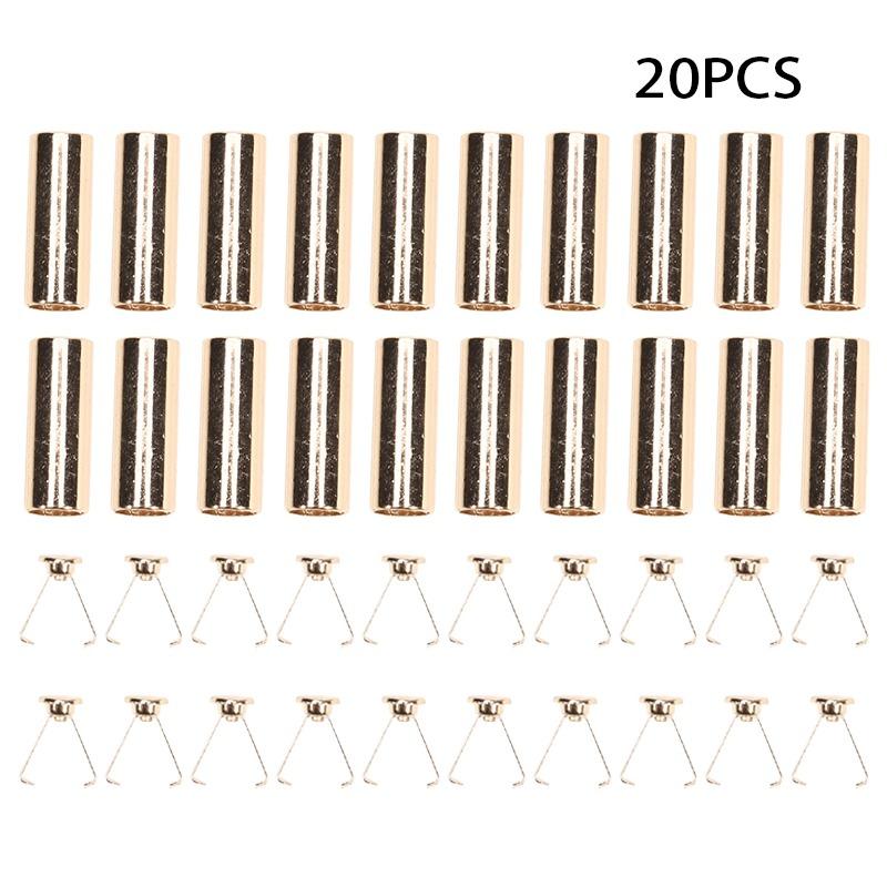 20 Sets Metal Rope Ends Stopper Button Cord End Lock Cap Hanging Bell Buckle DIY Bag Shoes Garment Lanyard Accessories