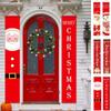 1pair Cloth Santa Claus Christmas Door Banner Cute Christmas Hanging Banner  Xmas Navidad Gift