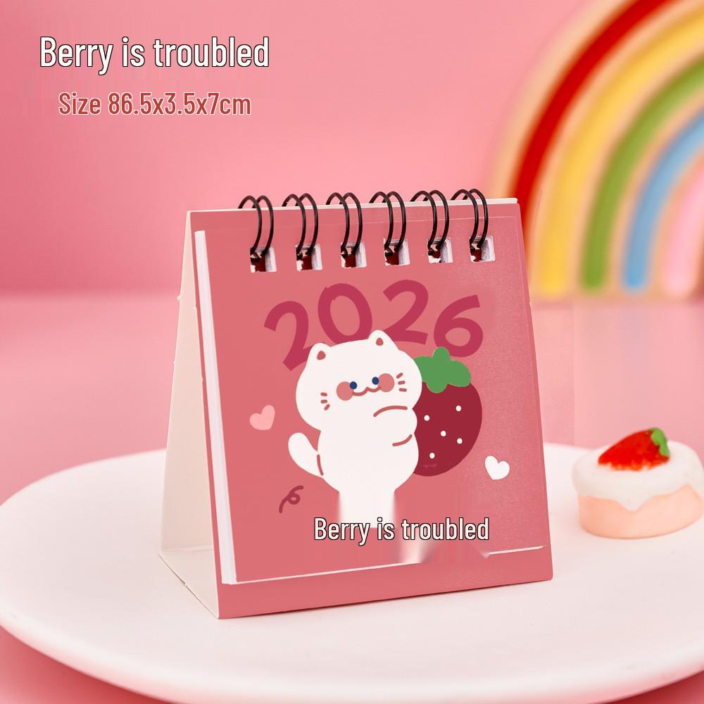 2026 Inspirational Words Mini Desk Planner Calendar - Creative Portable Desktop Ornament