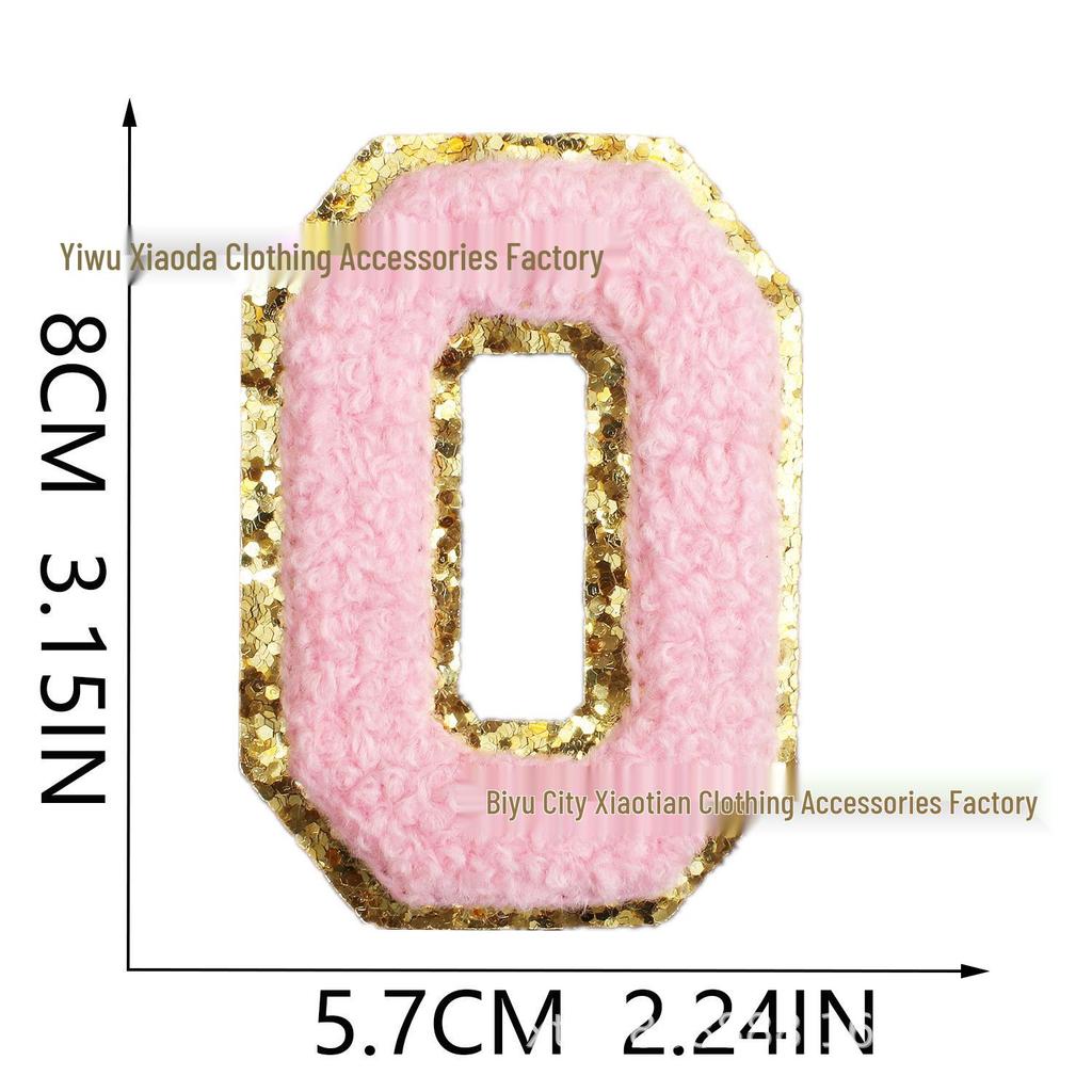 Roaring Sky Chenille Gestickter Englischer Buchstabe Aufbügler, 8cm