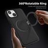 Etui do iPhone 14 Plus z pierścieniem i podstawką, kompatybilne z MagSafe, tylna okładka ze skóry PU