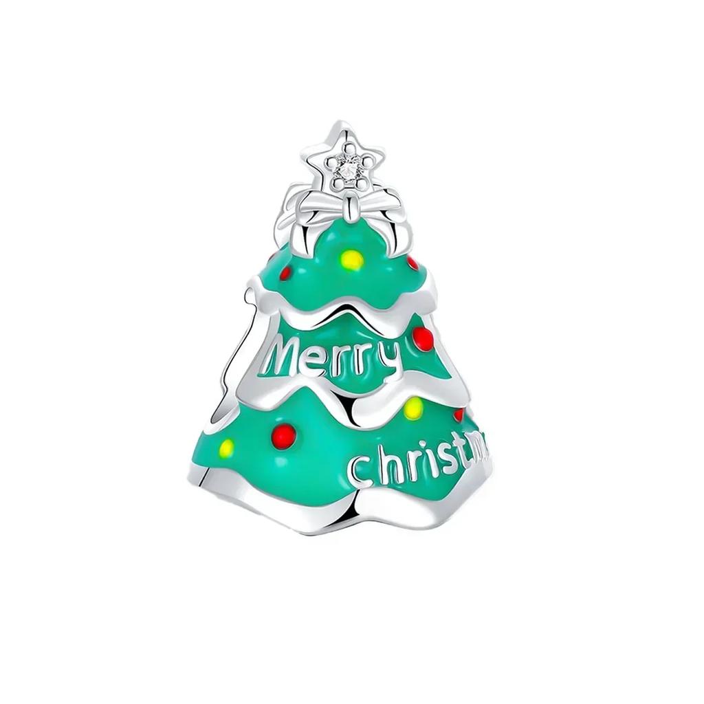 Christmas Copper Metal Charm Bead Components Santa Claus Reindeer Christmas Tree Snowman Elk Bead Component Compatible With Authentic Original