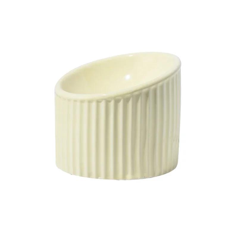 

Керамическая миска для воды с полосками для кошек, приподнятая кормушка для мелких собак, миски для питья и еды 200ml