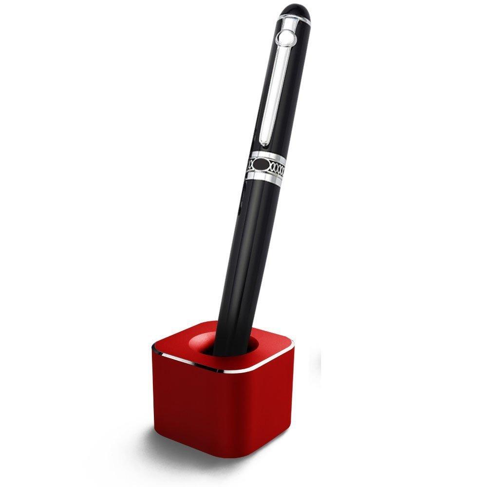 Creative Mini Aluminum Pen Holder office supplies Square Shape Metal Pen Stand Non-slip Pencil Slot