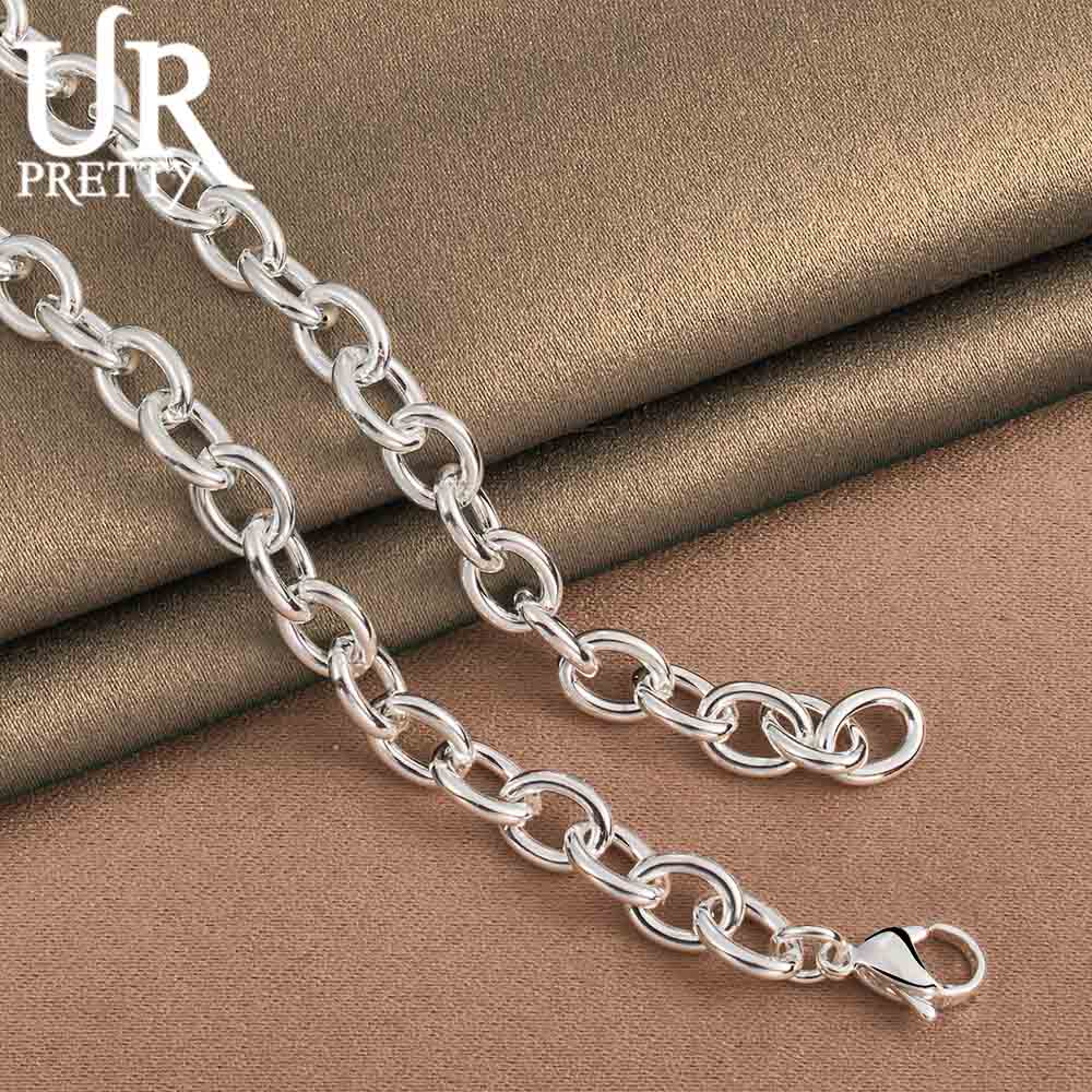 925 Sterling Silver Double Heart Pendant Necklace Fashion Wedding Jewelry