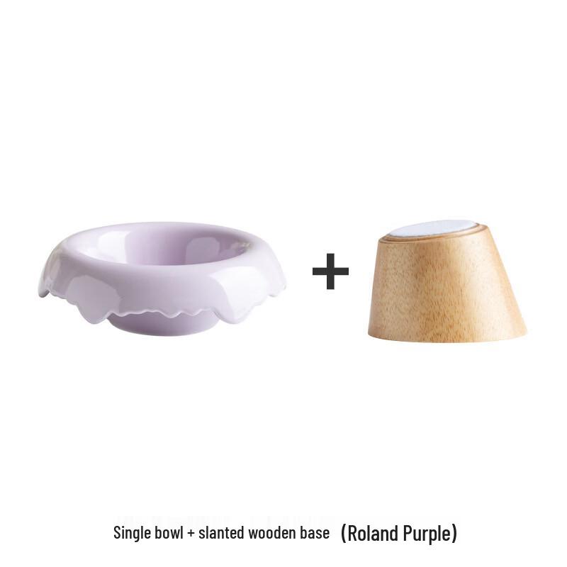 Cute Ceramic Snack & Salad Bowl with Wooden Base