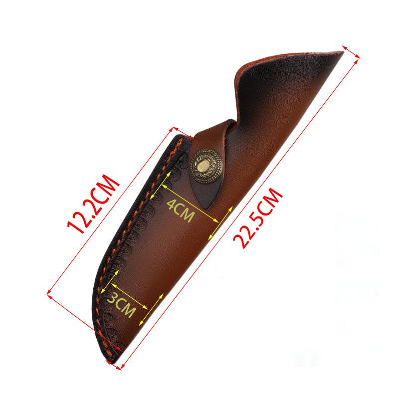 22,5 cm Messerhalter mit fester Klinge, Scheide aus hochwertigem Rindsleder, universelle Messerabdeckung, Zubehör für Jagdmesserholster