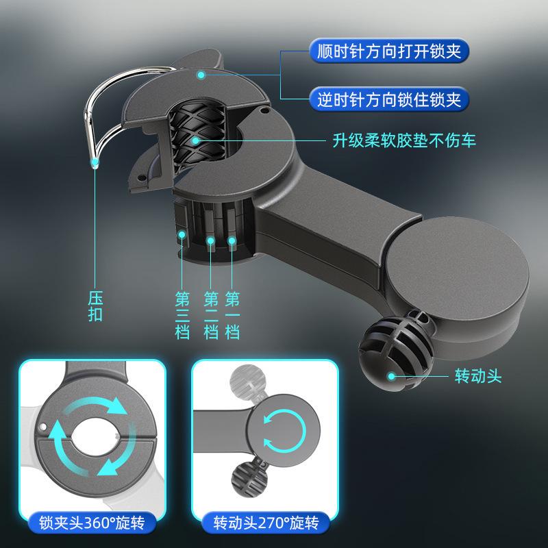 Car Dual Head Fan Rear Seat 12V 24V USB Strong Airflow Small Silent Fan