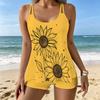 Women's Swimwear Tankini 2 Piece Swimsuit Vacation Flowers  Plant Print Vacation Bathing Suits