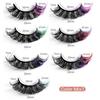 7 Pairs of Colored Hair-fried False Eyelashes with Multi-layer Thick Cross Mink Fur Lashes Mink Individual Lashes Extension Eyelashes Extension Kit
