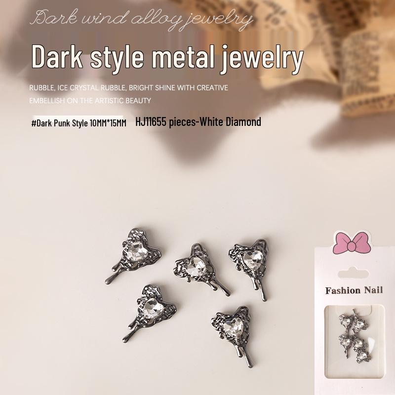 

Темный череп Ретро Chrome Hearts & Ангел Паук Аксессуары для ногтей - 5 штук