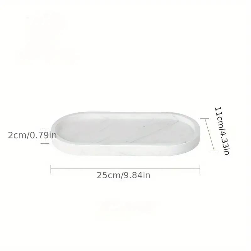 1PC Oval Silicone Bathroom Counter Tray 9.84 Inch (Approx. 25cm) Flexible Kitchen Soap Tray