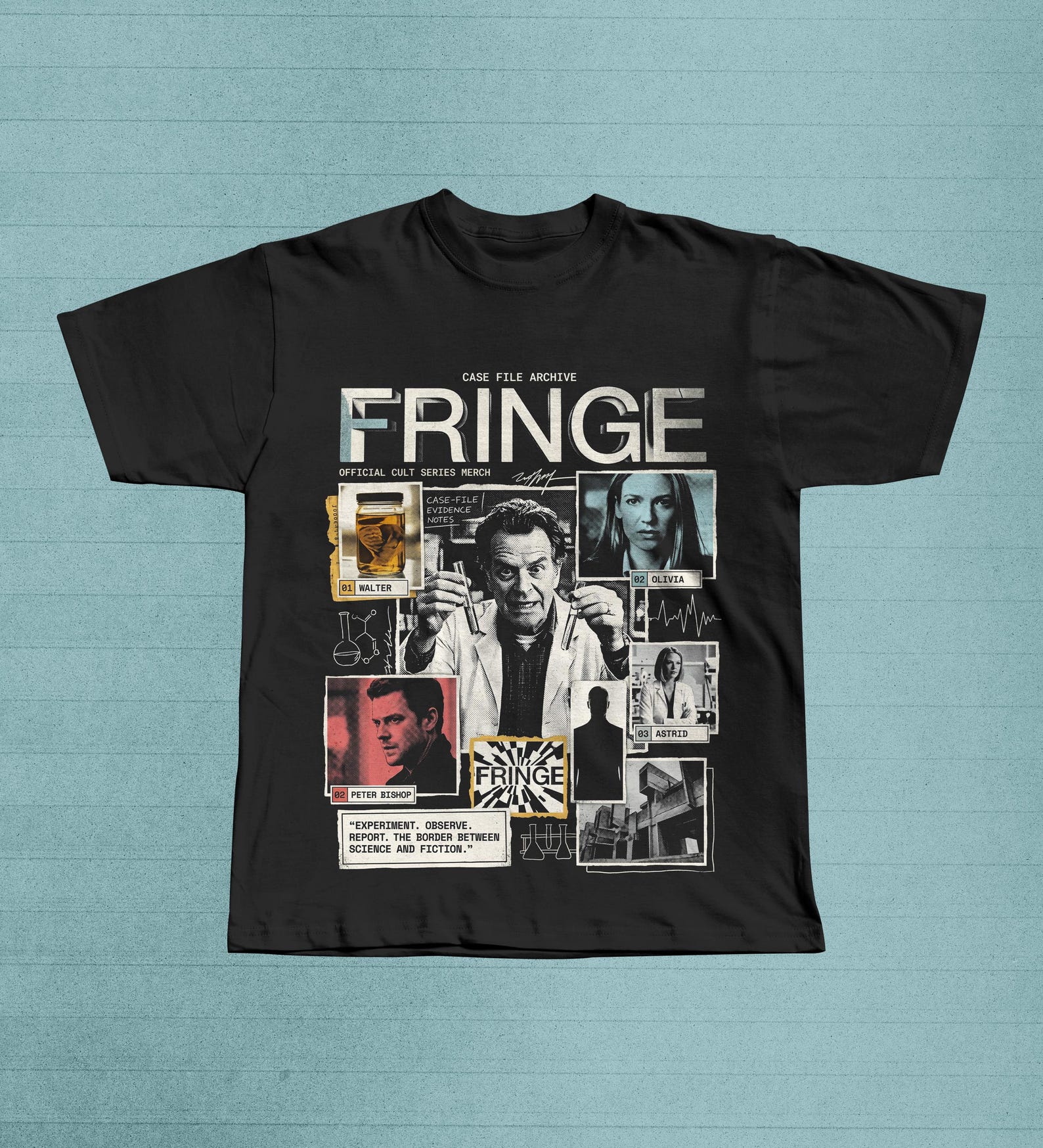 Fringe TV Show Graphic T-Shirt | Walter Bishop Olivia Dunham Sci-Fi Fan Merch 3XL