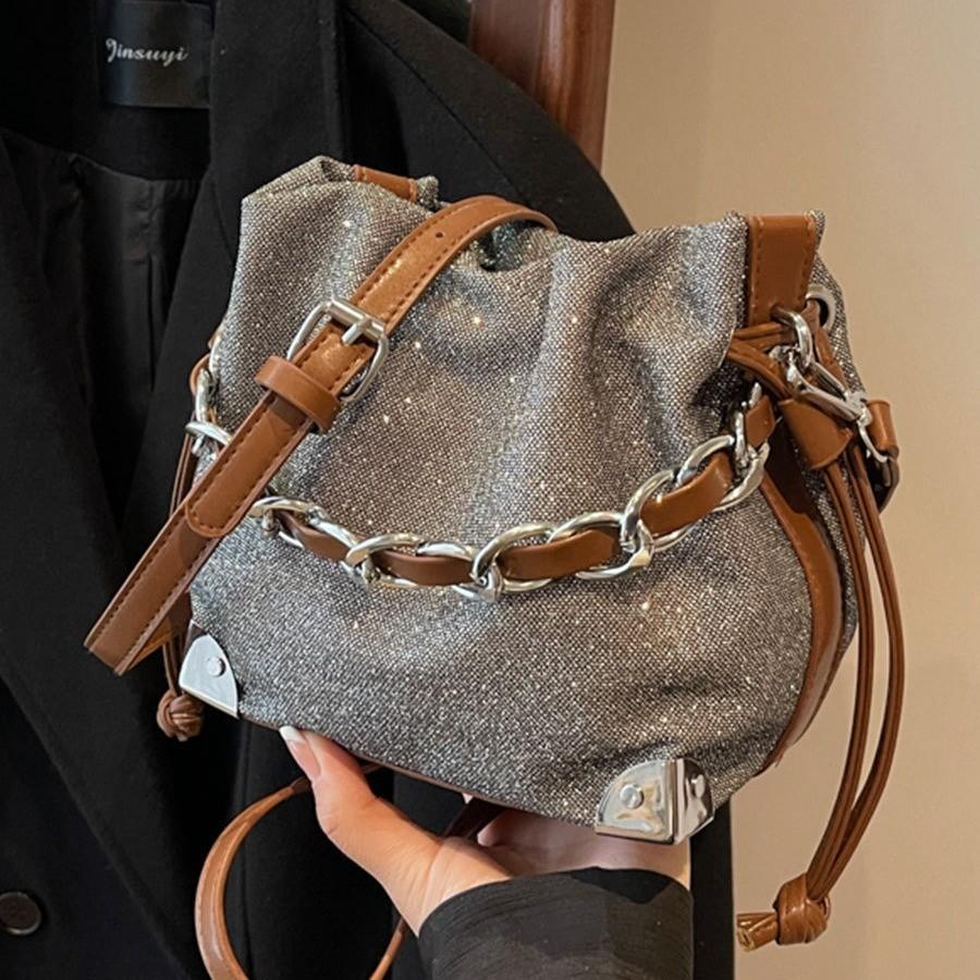 Korean Style High-end Underarm Bucket Bag Street Fashion Chain Crossbody Bag