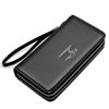 Men's Leather Wallet Large Capacity Billeteras Para Hombre Double Zipper Men Clutch Bag  Male Business Wallet